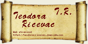 Teodora Ričevac vizit kartica